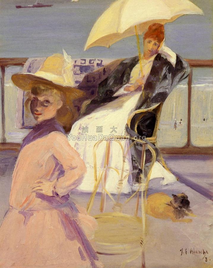 Sur La Terrasse - 雅克·埃米尔·布兰奇